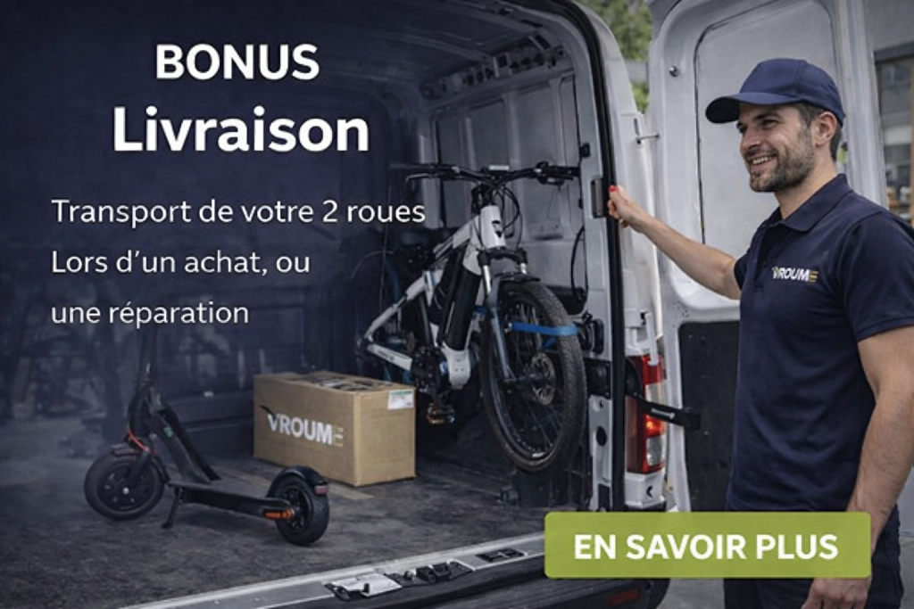 VROUMe transport de votre deux roues vélo trottinette lors d'un achat réparation dans l'agglo Lens liévin